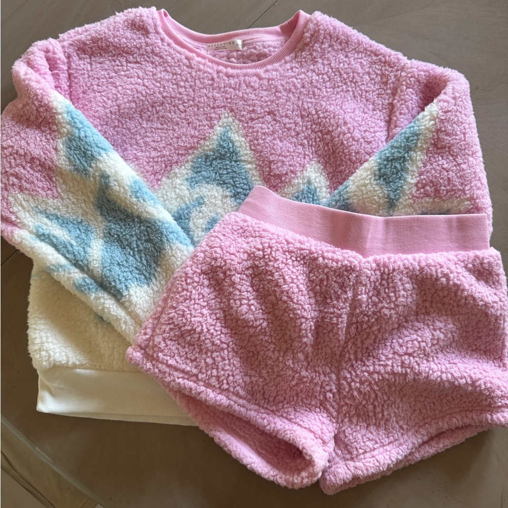 Cozy Pink and Blue Pajama Set
